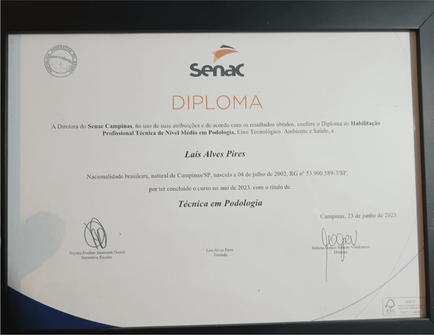Certificado do Instituto Ítalo Ventura em Biofotônica e Terapia Fotodinâmica de Lais Pires